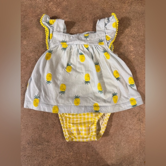 Carter's- 6M Blue Dress With Yellow Pineapple Print 🍍 - Picture 2 of 5